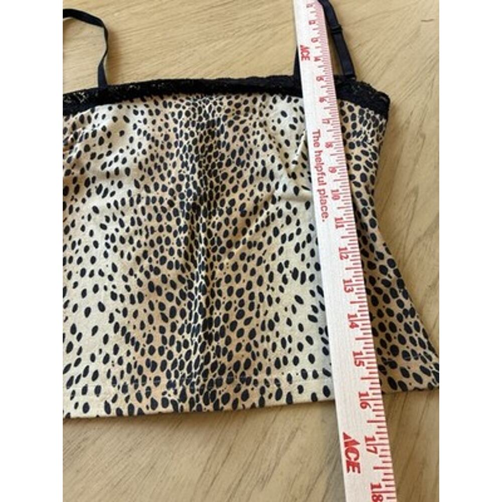 Y2K XOXO Animal Print Lace Trim Cami Top Cheetah Club Mob Wife Brown VTG RARE S - Picture 9 of 16
